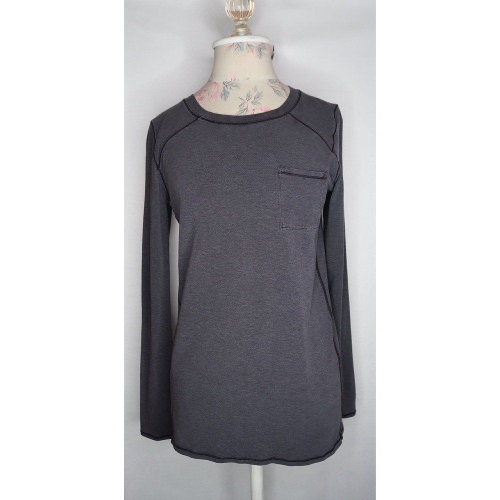 Lululemon Gray Long Sleeve Pocket Top Women's 4 Athletic Yoga Running Shirt EUC